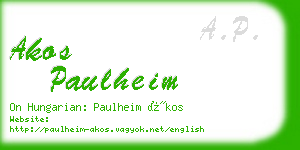 akos paulheim business card